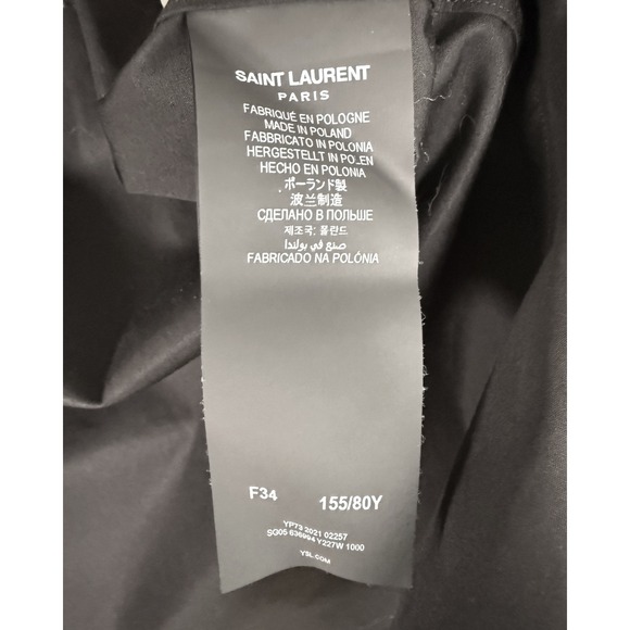 Saint Laurent Paris Uniform Black Button Down Shirt Long Sleeve - Picture 6 of 8